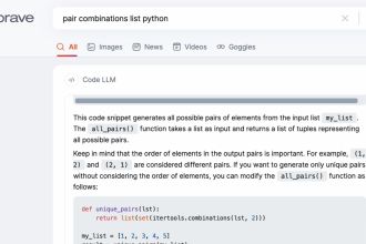 Brave Search now answers coding queries